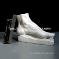 New design stone carving desktop decorative foot statue for book sculpture